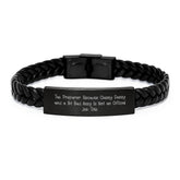 Funny Tax Preparer Gifts from Men - Interlaced Leather Bracelet with Sassy Quote, Perfect Christmas Unique Gifts for Tax Preparer Women Friends - Image 1